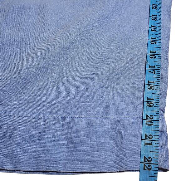J. Jill Light Blue 100% Linen Pull-On Cropped Wide Leg Pants Size M Petite - Picture 8 of 8